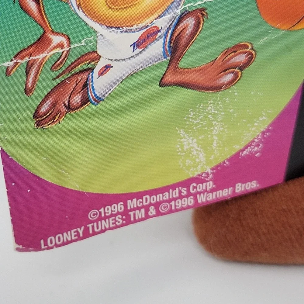 Space Jam Taz Plush Toy McDonald's 1996 Warner Bros Looney‎ Tunes